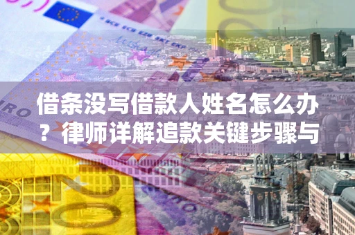 武汉借条没写借款人姓名怎么办？律师详解追款关键步骤与证据链构建