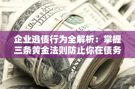 武汉企业逃债行为全解析：掌握三条黄金法则防止你在债务乱局中“踩雷”