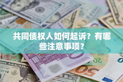 武汉共同债权人如何起诉？有哪些注意事项？