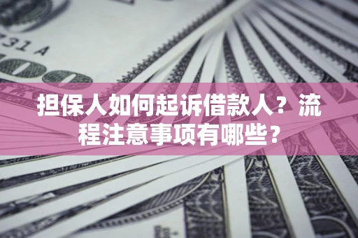 武汉担保人如何起诉借款人？流程注意事项有哪些？