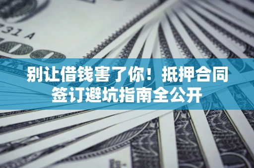 武汉别让借钱害了你！抵押合同签订避坑指南全公开